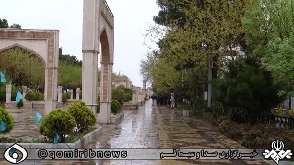 بارش باران بهاری در قم
