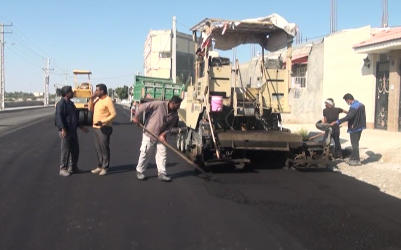 آسفالت معابر محلات در شهر میناب