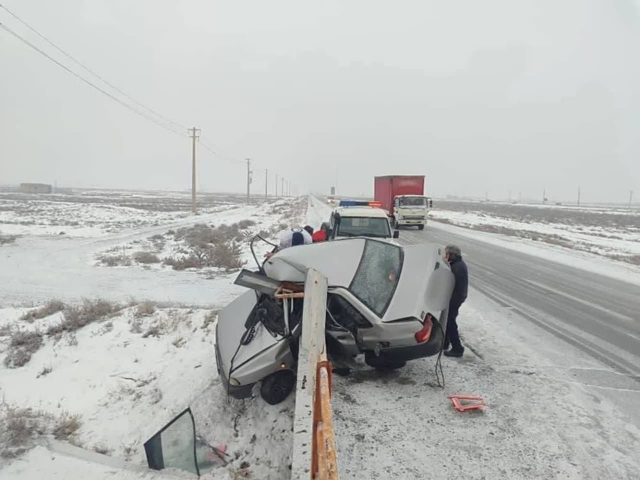 مصدومیت ۴ تن در سانحه رانندگی محور سلماس-ارومیه
