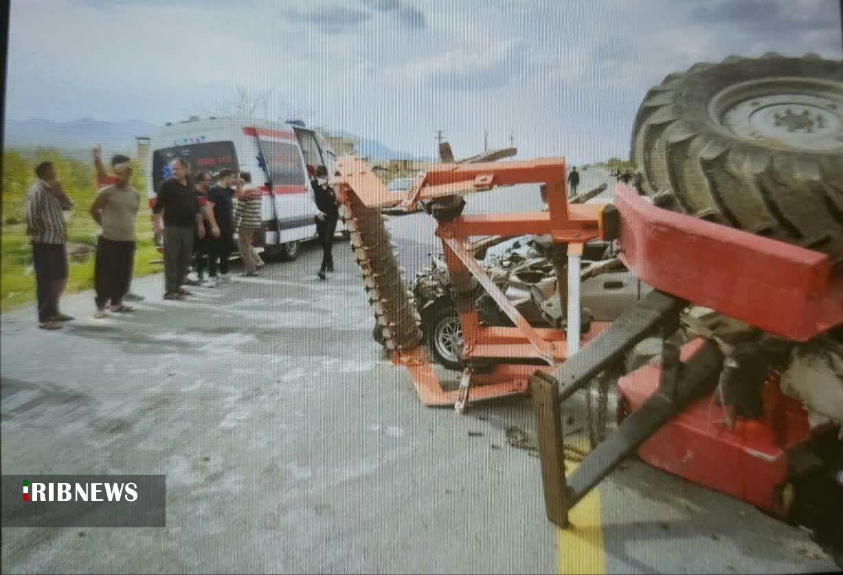 تصادف با تراکتور، برخورد با عوارضی و سقوط خودرو از کوه!