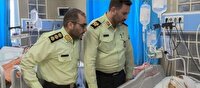 عیادت فرمانده انتظامی استان از پلیس شجاع و وظیفه شناس در ساوه