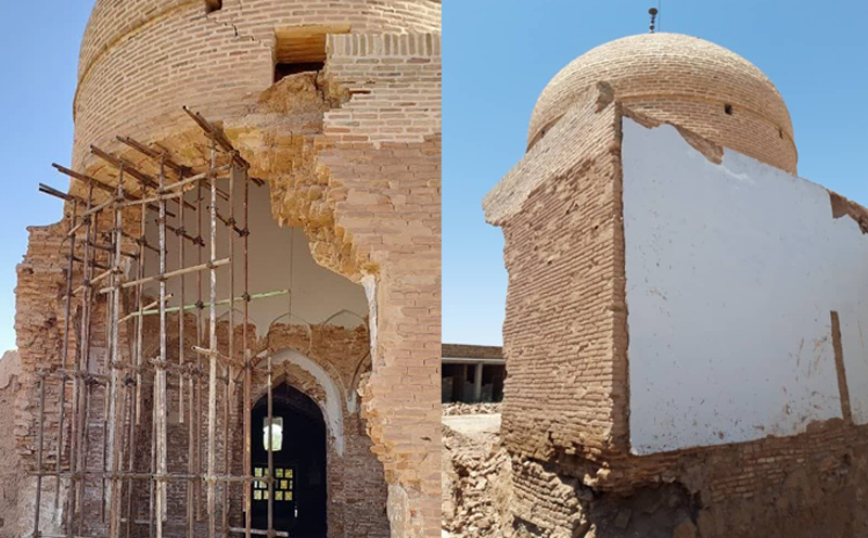 برچیده‌شدن گنبد امامزاده سلیمان (ع) به علت احتمال ریزش