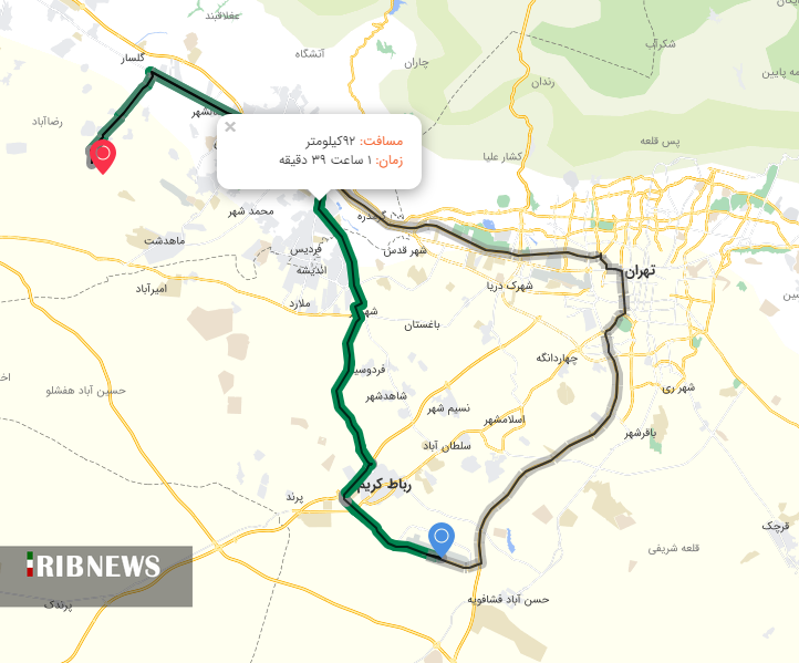 تابان، مسافران فرودگاه امام را در کرج پیاده کرد