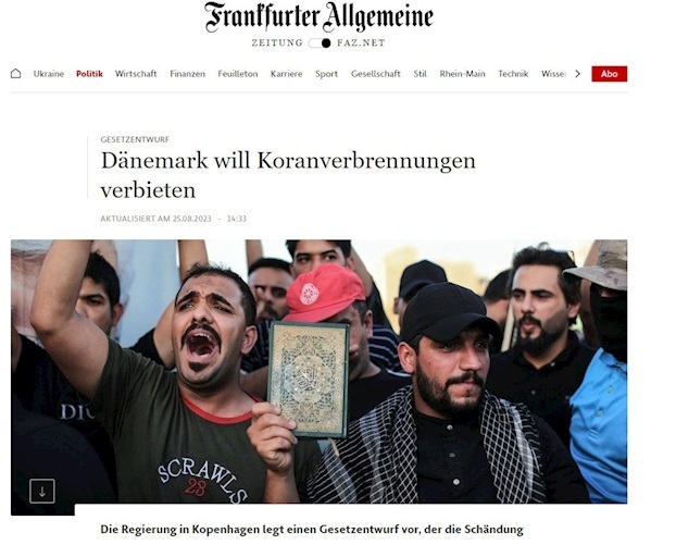 دانمارک اهانت به قرآن را ممنوع می‌کند