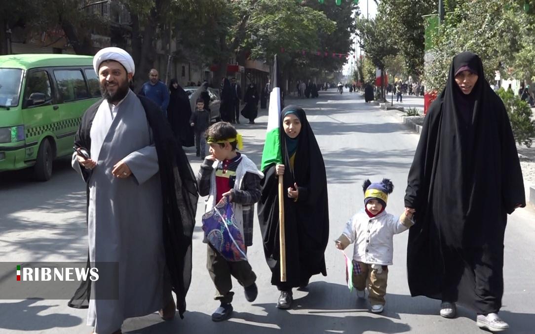 راهپیمایی مردم دارالجهاد همدان در حمایت از مبارزان فلسطینی