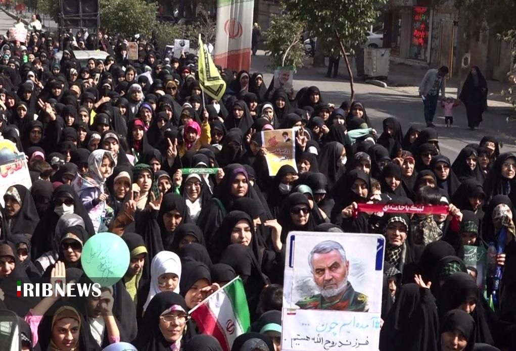 راهپیمایی مردم دارالجهاد همدان در حمایت از مبارزان فلسطینی