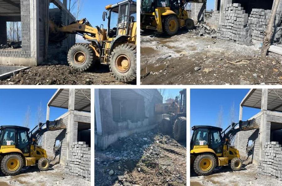 قلع و قمع ۱۰ بنای غیر مجاز در نور قلع و قمع ۱۰ بنای غیر مجاز در نور