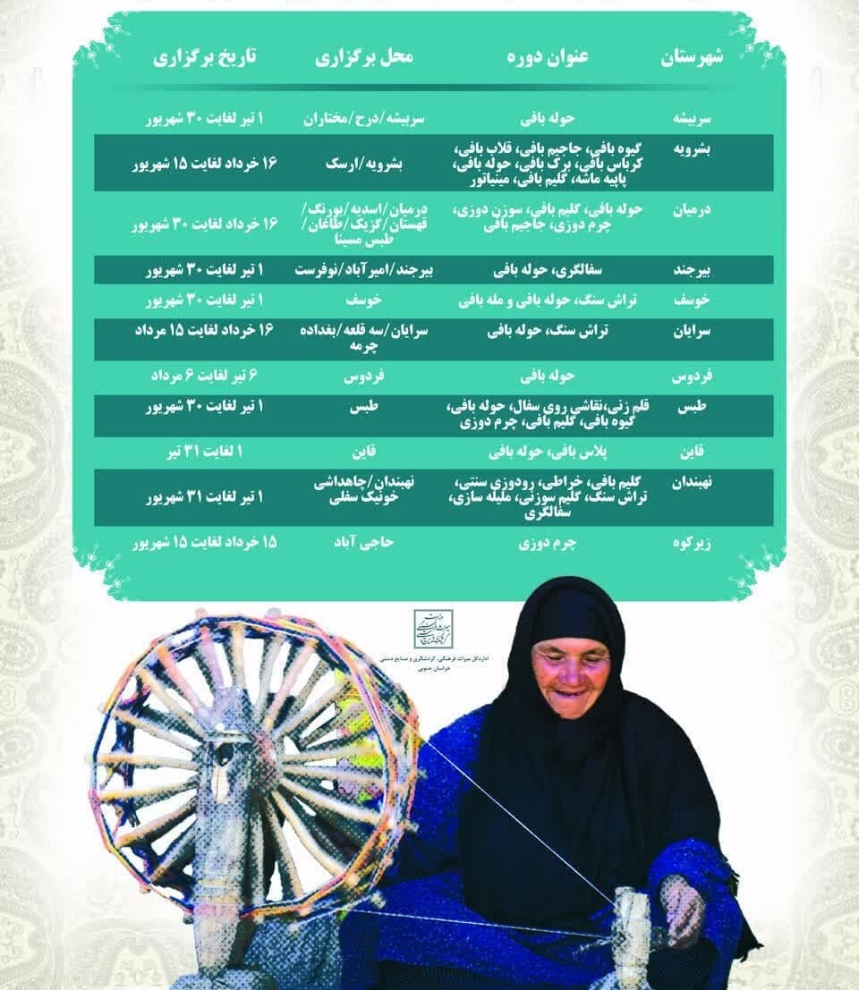 برگزاری آموزش‌های عمومی کوتاه مدت صنایع دستی در خراسان جنوبی