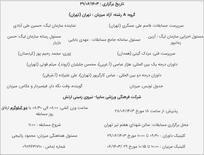 تهران، ساری و بجنورد میزبانان هفته دوم لیگ برتر کشتی آزاد تهران، ساری و بجنورد میزبانان هفته دوم لیگ برتر کشتی آزاد