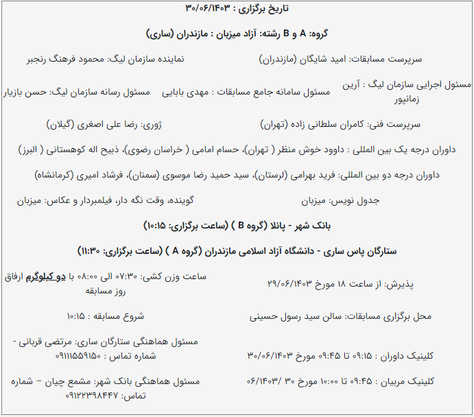 تهران، ساری و بجنورد میزبانان هفته دوم لیگ برتر کشتی آزاد تهران، ساری و بجنورد میزبانان هفته دوم لیگ برتر کشتی آزاد