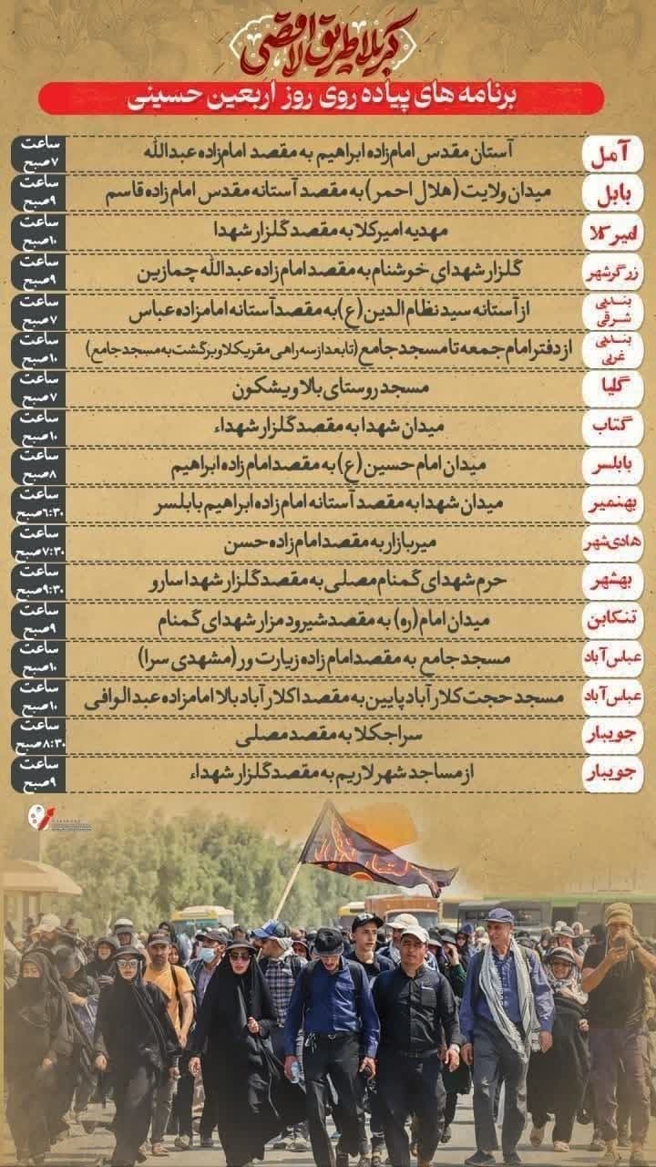 برپایی راهپیمایی بزرگ جاماندگان اربعین، در مازندران