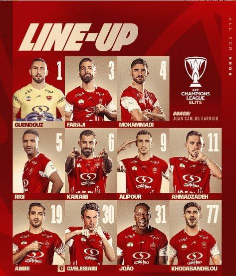 ترکیب پرسپولیس برای دیدار با الشرطه در لیگ نخبگان ترکیب پرسپولیس برای دیدار با الشرطه در لیگ نخبگان