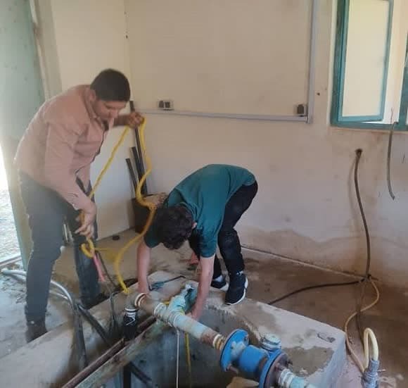 تعویض الکتروموتور شناور مجتمع روستایی باگردان شهرستان مهاباد