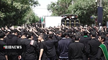 عزاداری دانش آموزان قمی به‌مناسبت شهادت امام صادق(ع)