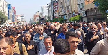 آیین تشییع پیکر شهید تازه تفحص شده در بهشهر