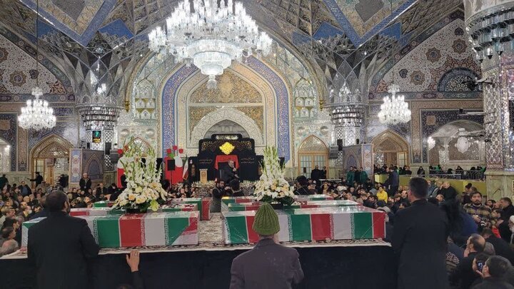 حرم مطهر رضوی میزبان پیکر مطهر ۵ شهید