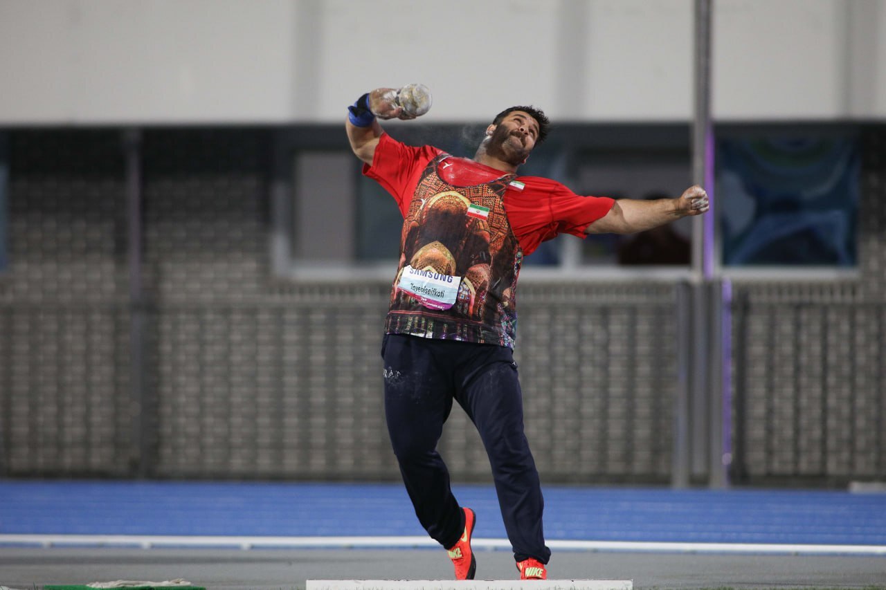 *دو و میدانی قهرمانی آسیا؛ طلای پرتاب وزنه بر گردن طیبی