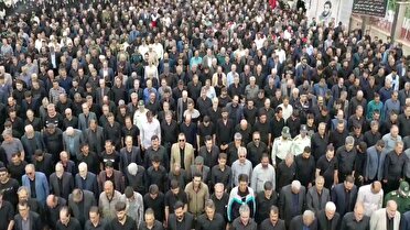 تشییع پیکر شهید رضا جباری لقمان در شهرستان اهر