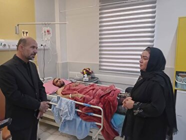 عیادت جانشین ایثارگران سپاه پاسداران از مجروحین جنگ تحمیلی 12 روزه رژیم صهیونیستی