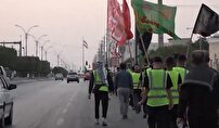 پیاده روی اربعین کاروان کنگان در مسیر کربلا