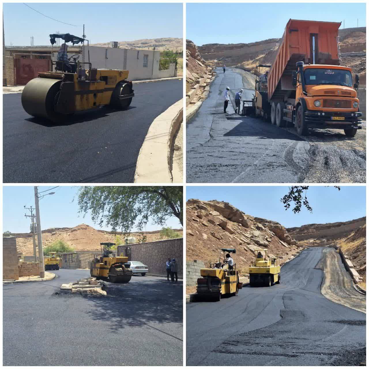 اجرای طرح آسفالت معابر روستای کوه گندم بخش شهیون دزفول