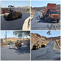 اجرای طرح آسفالت معابر روستای کوه گندم بخش شهیون دزفول