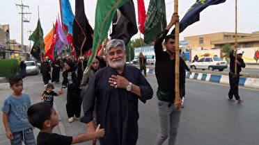 حرکت کاروان پیاده نورالحسین شهرستان رامهرمز به سمت کربلای معلی