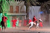 استقبال مردم فریمان از نمایش سوگواره عاشورایی نگین آسمان