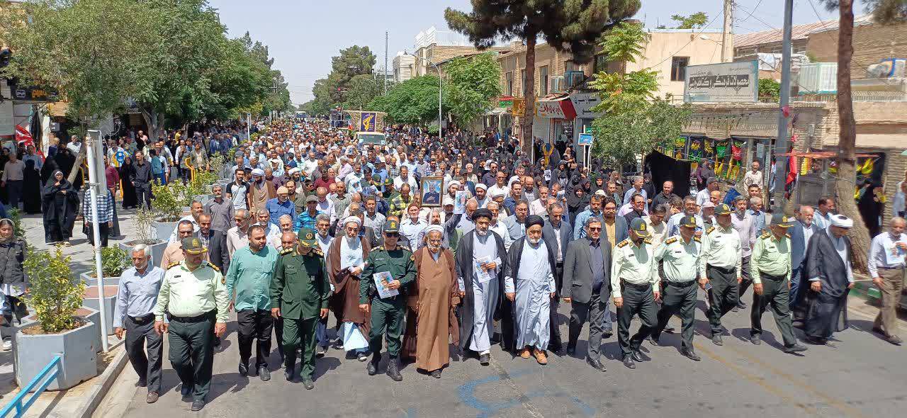 تشییع پیکرهای زوج شهید سبزواری