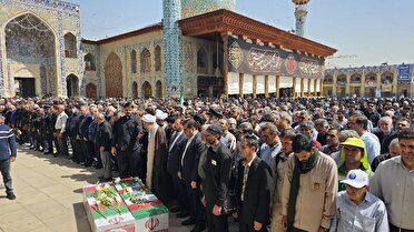 وداع با پیکر سردار شهید صفرپور از شهدای حمله رژیم غاصب صهیونیستی
