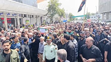 تشییع و خاکسپاری  پیکر سرباز غیور وطن درقائمشهر