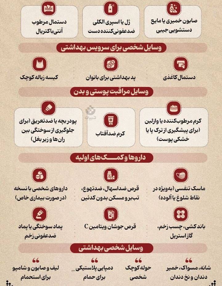 وسایل بهداشتی ضروری در پیاده روی اربعین حسینی