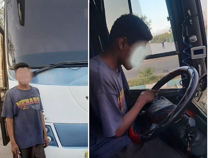 توقيف اتوبوس با راننده ۱۶ ساله اش در کرمان