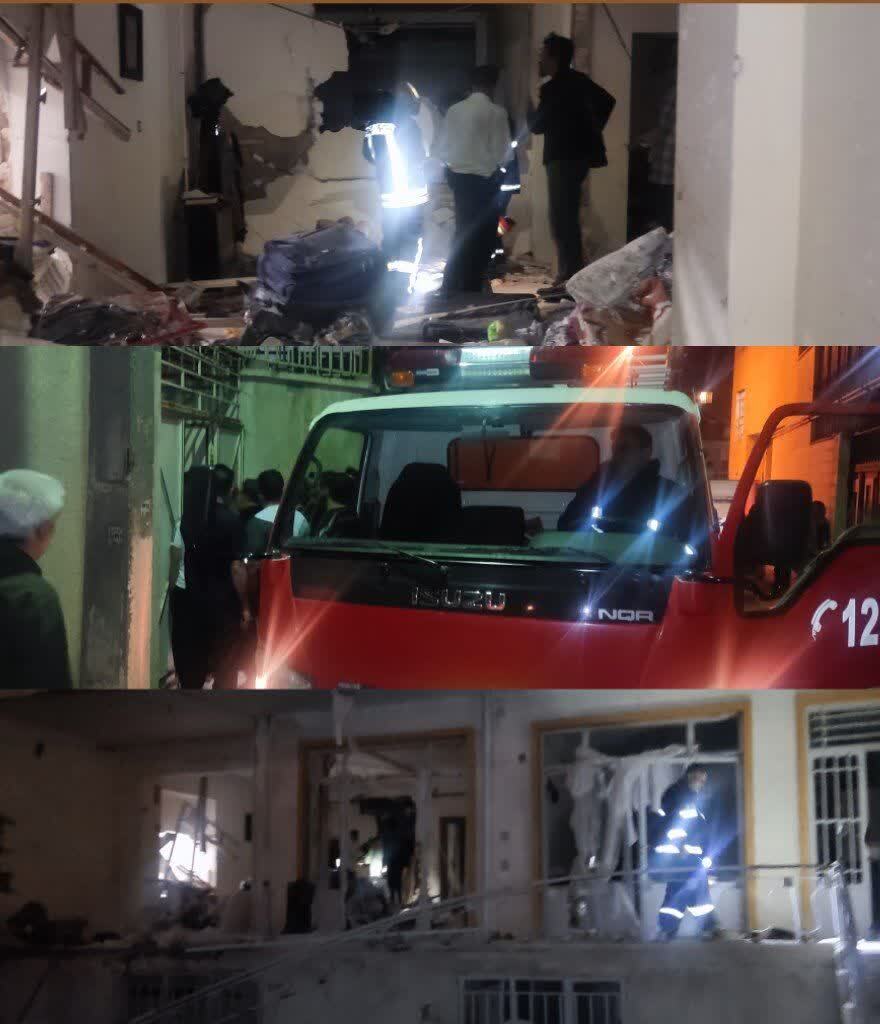 یک مصدوم بر اثر انفجار منزل مسکونی در خیابان سعدی کرمانشاه
