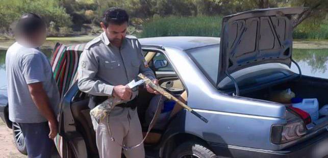 کشف یک قبضه اسلحه غیرمجاز در منطقه حفاظت شده تالاب نوروزلو