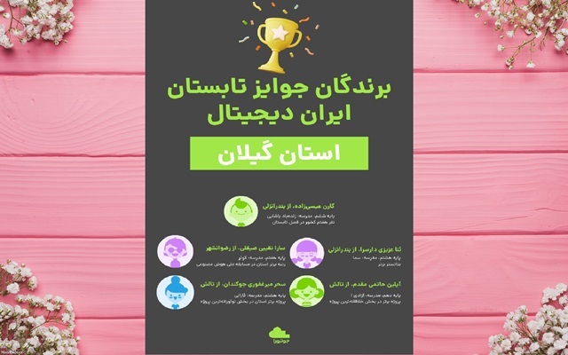 موفقیت دانشآموزان گیلانی در رویداد ملی «ایران دیجیتال» و مسابقه هوش مصنوعی موفقیت دانشآموزان گیلانی در رویداد ملی «ایران دیجیتال» و مسابقه هوش مصنوعی