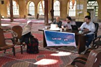 برپایی میزهای خدمت به مناسبت هفته بسیج در مسجد جلمع شهر کرمانشاه