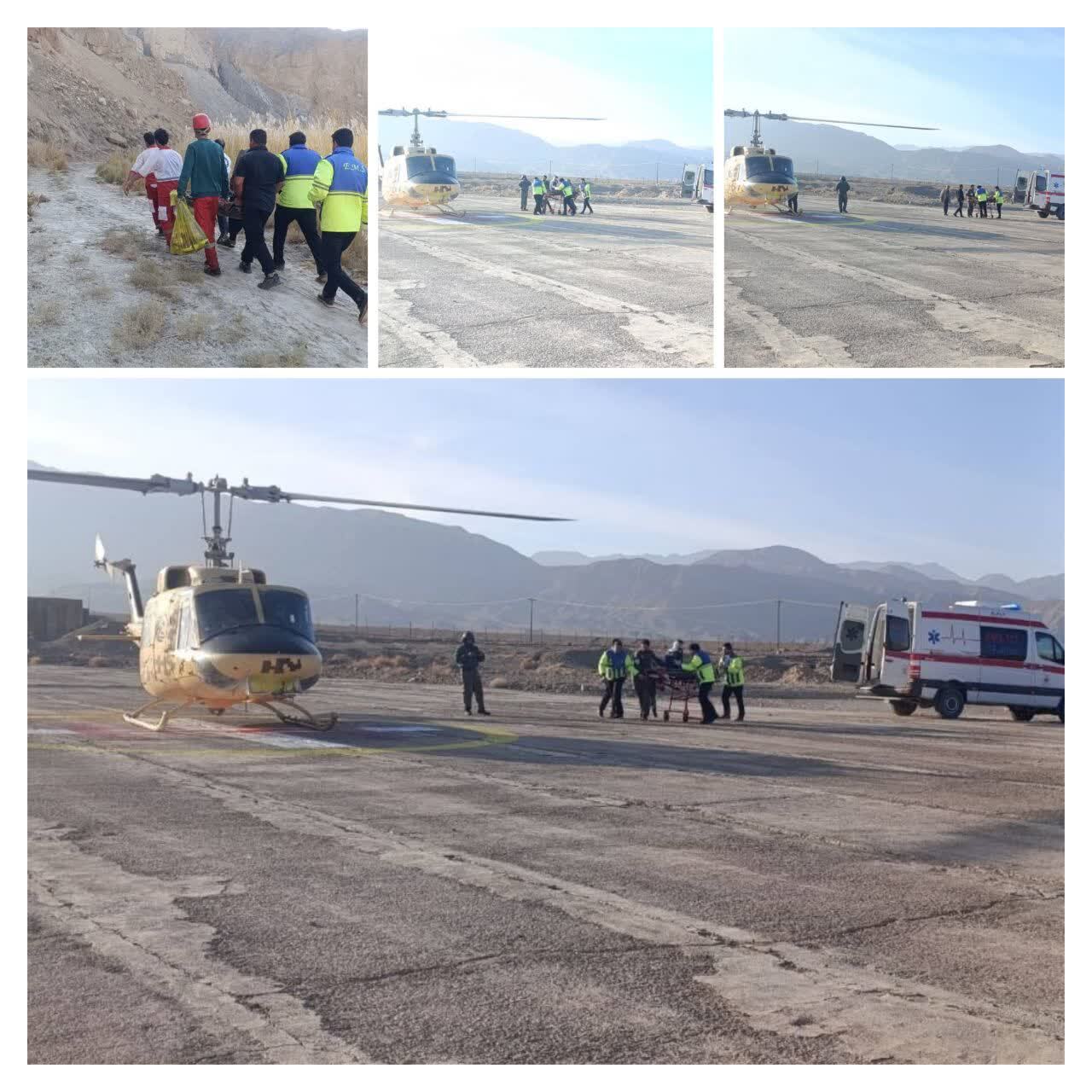 خدمترسانی اورژانس کرمان به مصدوم حادثه سقوط از ارتفاع در خدمترسانی اورژانس کرمان به مصدوم حادثه سقوط از ارتفاع در