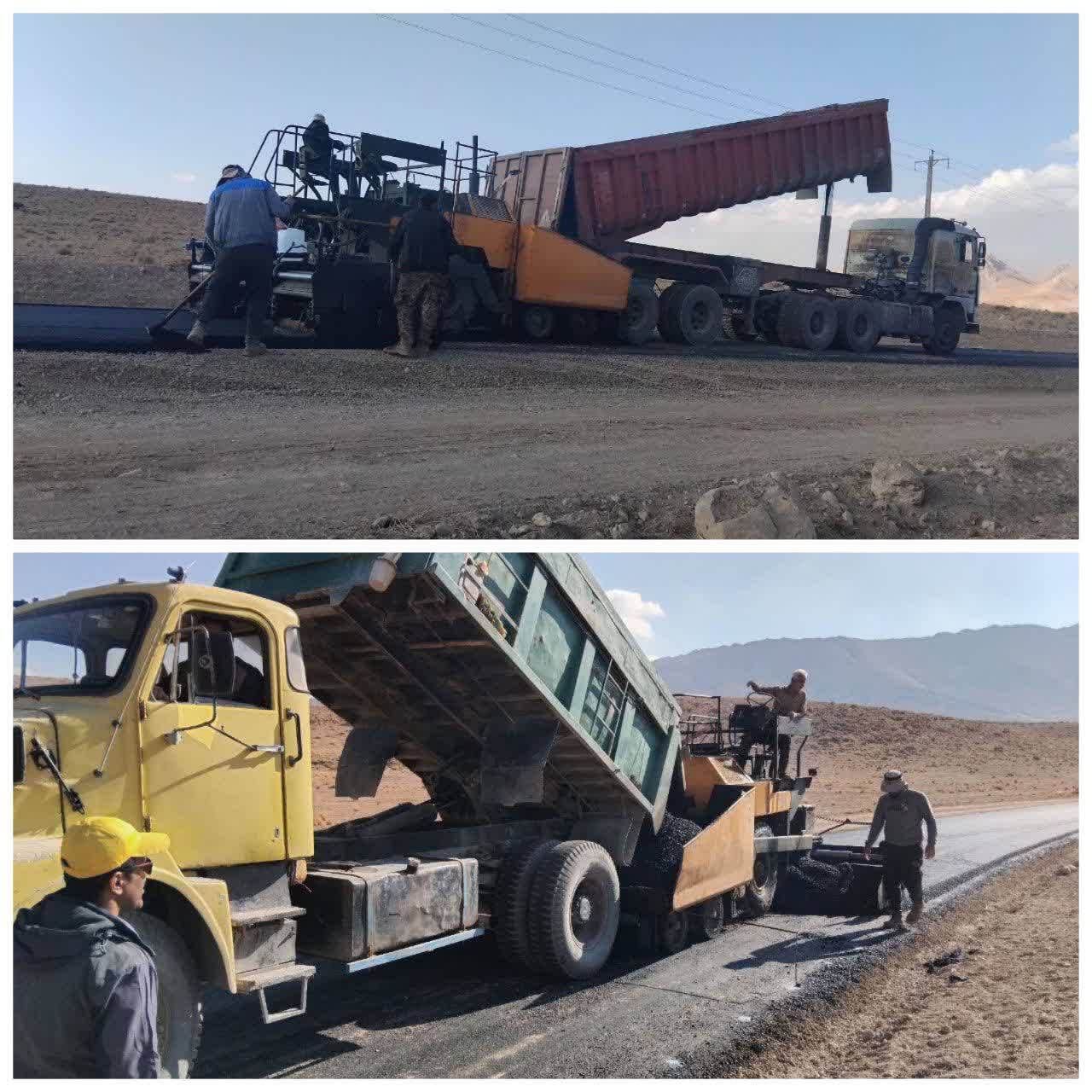 آغاز آسفالت جاده چشمه محمدقلی بخش وردشت سمیرم