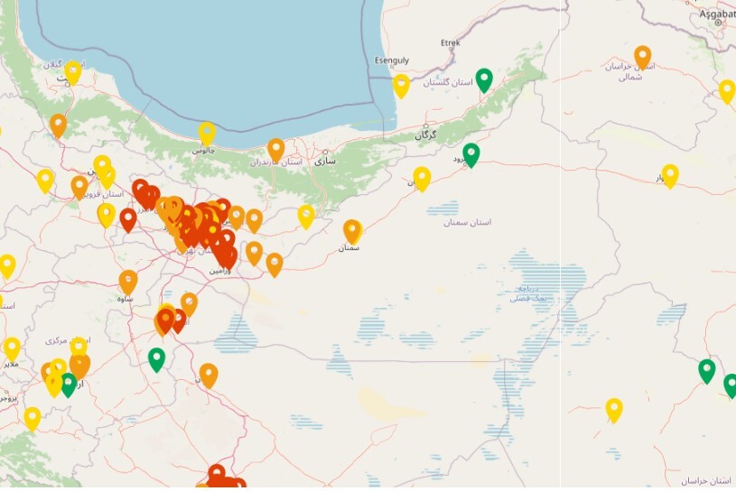 خروج استان سمنان از وضعیت قرمز آلودگی هوا