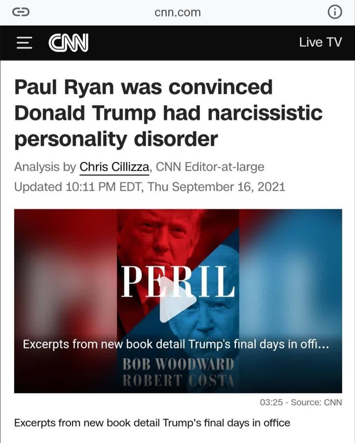 ترامپ مبتلا به خودشیفتگی بدخیم است