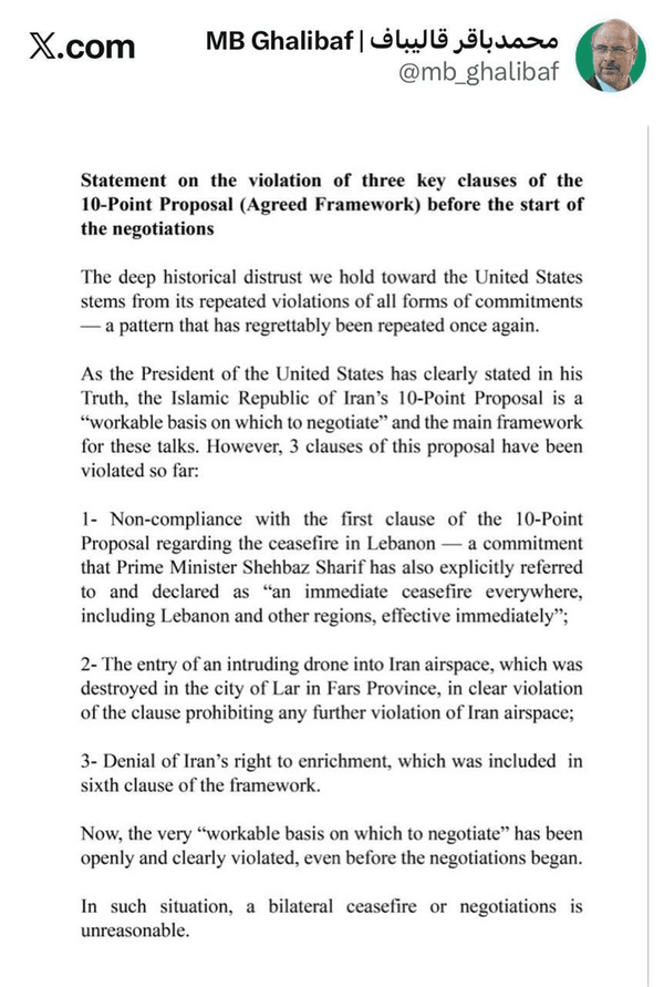 پس از نقض چارچوب مورد تواقق، آتش‌بس بی‌معناست