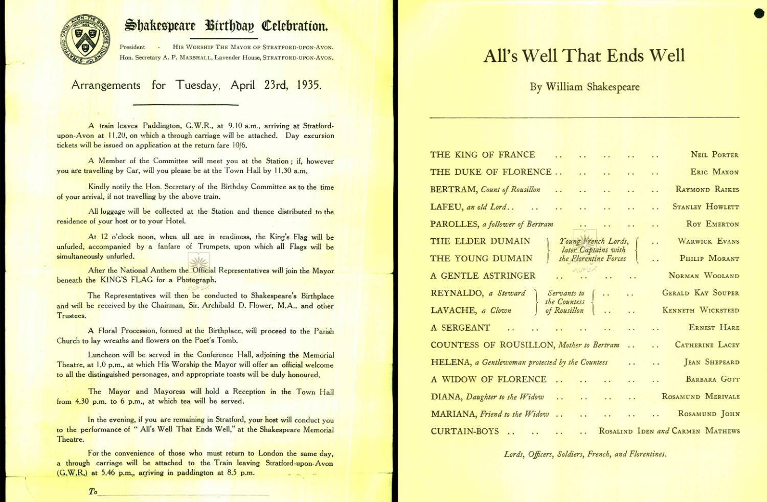 حضور نماینده ایران در آیین بزرگداشت شکسپیر