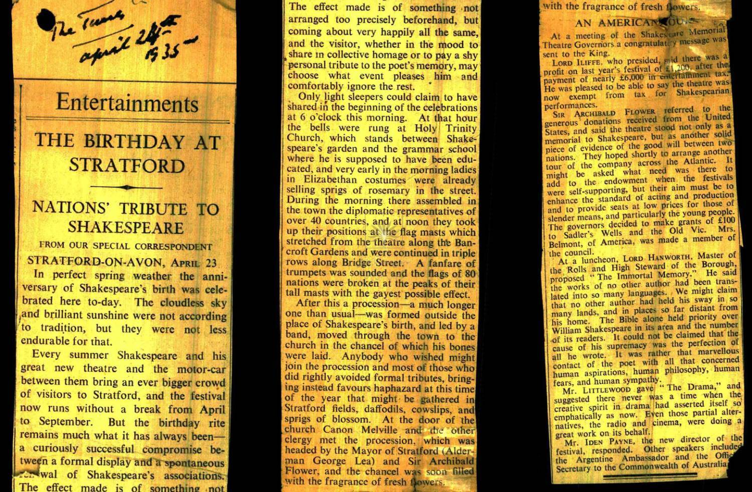 حضور نماینده ایران در آیین بزرگداشت شکسپیر