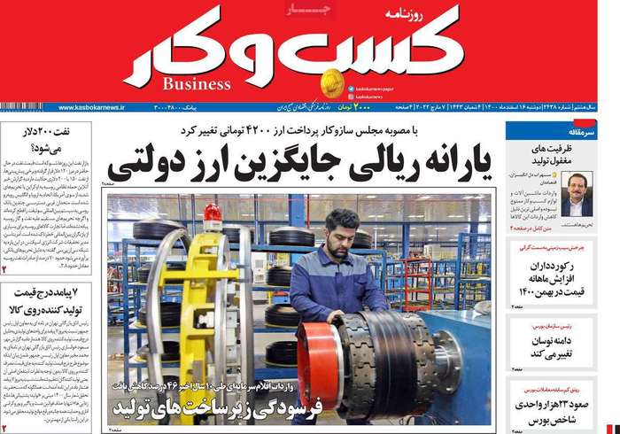 روزنامههای اقتصادی ۱۶ اسفند۱۴۰۰